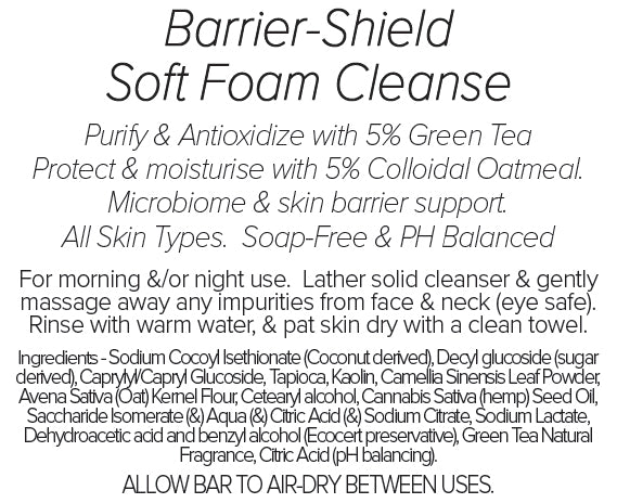 Barrier Shield Soft Foam Cleanse - Green Tea & Colloidal Oatmeal